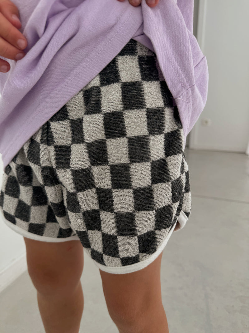 Short Terry Check charcoal