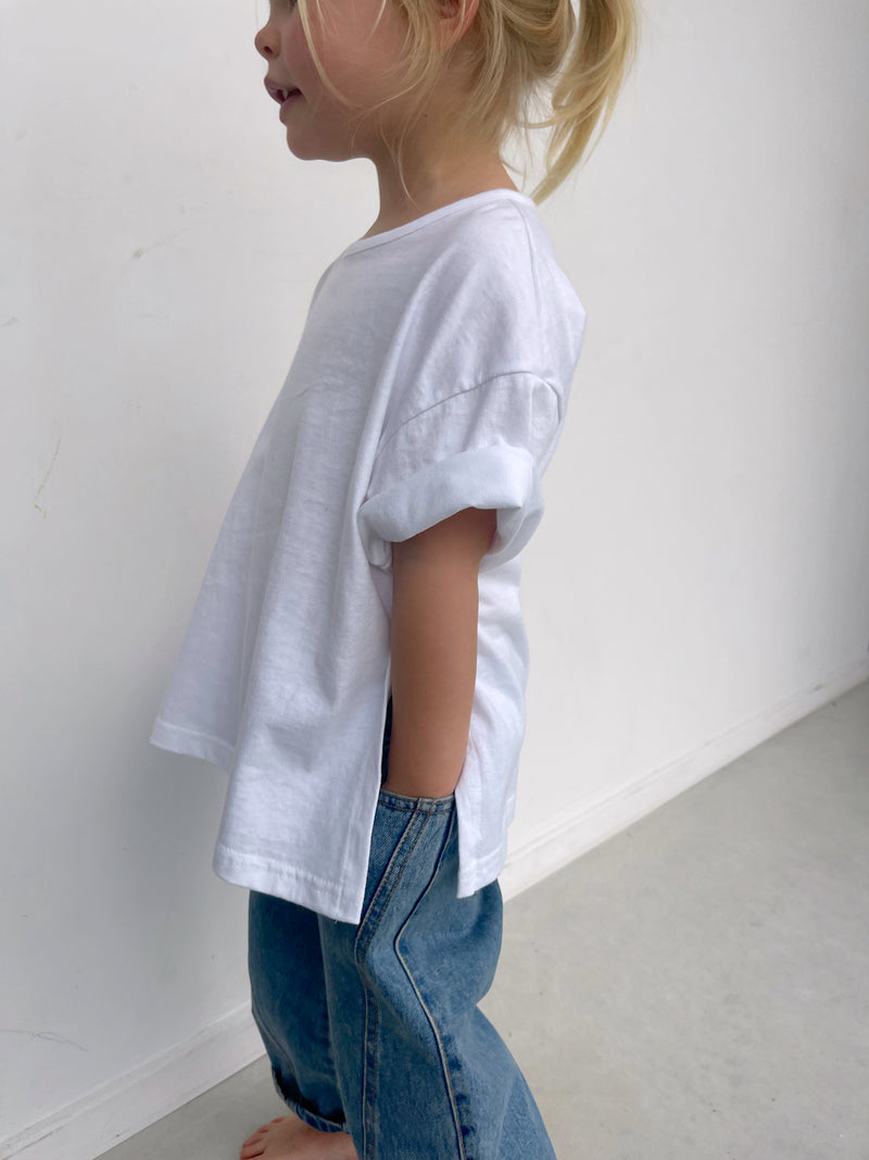 Tee Side slit blanc