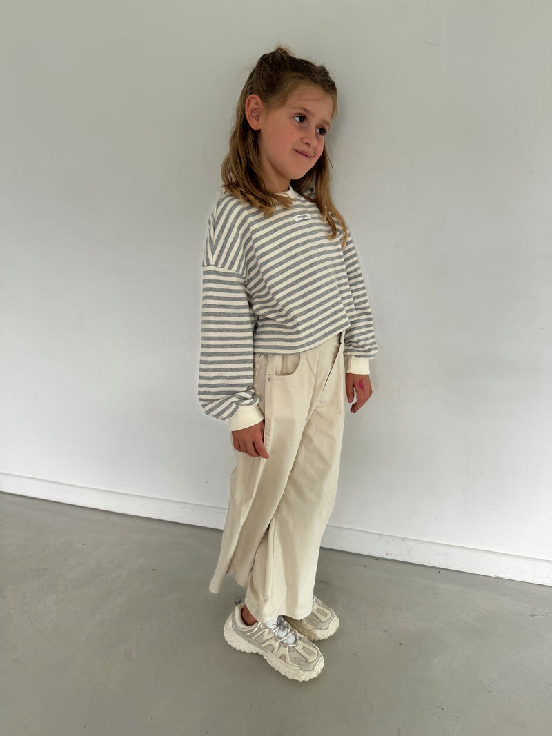 Sweat crop stripe label