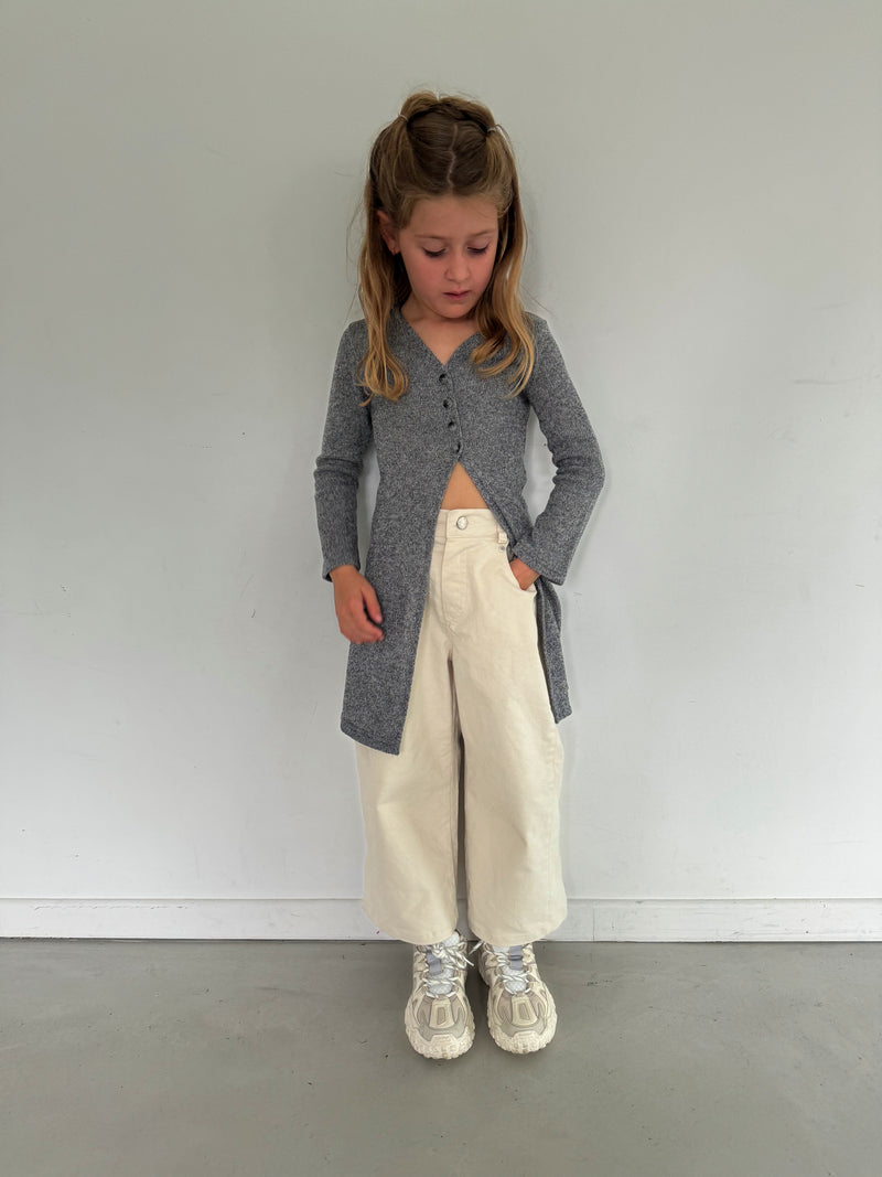 Cardigan long chic gris