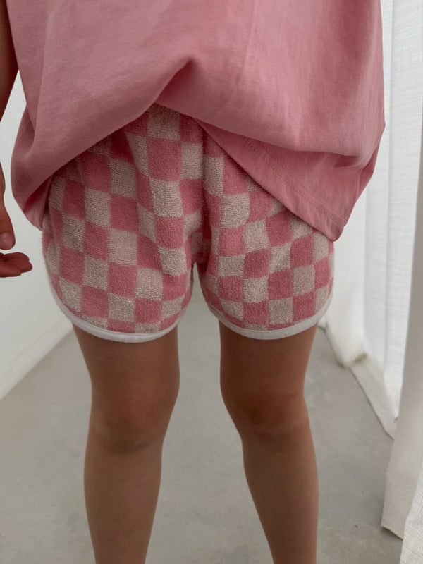 Short Terry Check pink