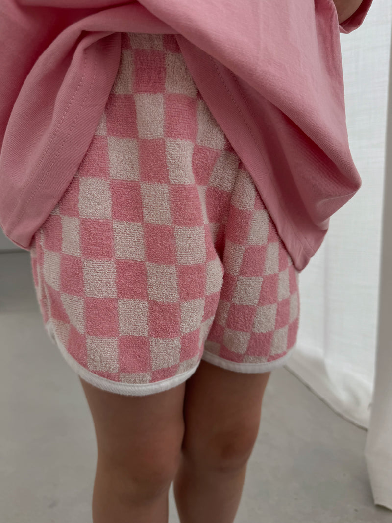 Short Terry Check pink